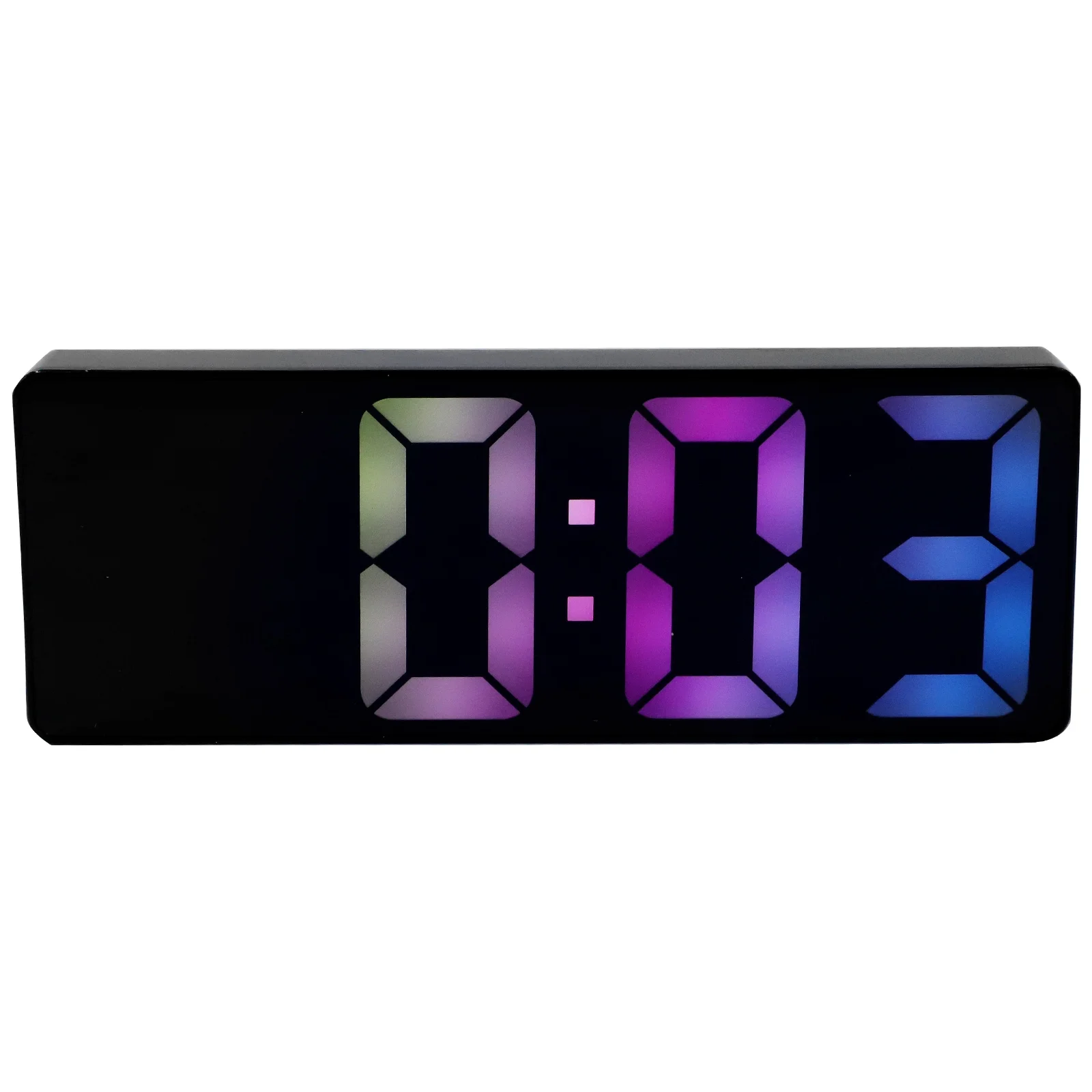 Large Screen Alarm Clock Digital for Bedroom Multi-scene Use Plastic Adults Black