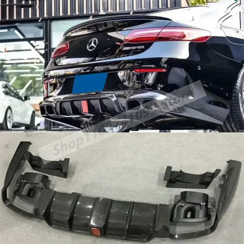 Carbon Fiber Rear Bumper Trunk Door Diffuser Lid Spoiler Exhaust Tips For Mercedes-Benz E Class Coupe W238 C238 2017-2023