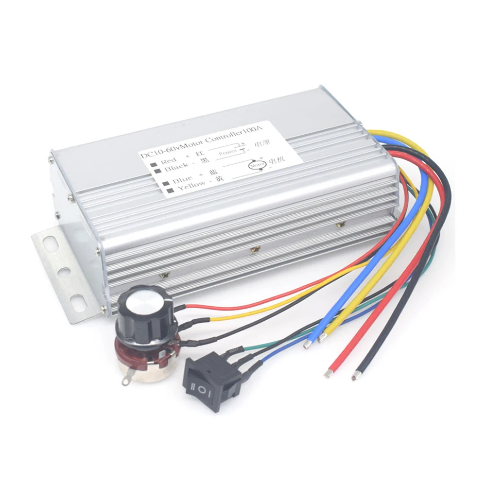 DC10-60V Motor Speed Controller Forward and Reverse 0-100% Motor Speed Adjustable Regulator 100A DC Brush Motor Speed Governor