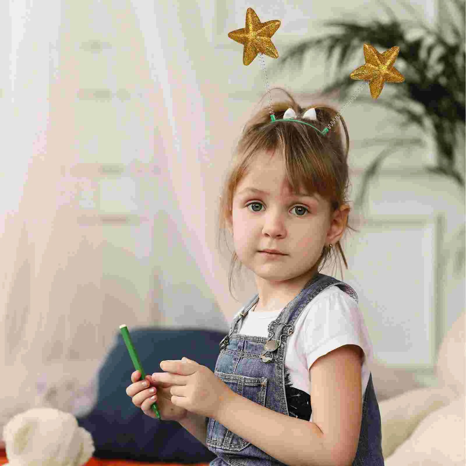 8 Pcs Pentagram Headband Hair Accessories for Kids Antenna Boppers Kidcore Clothes Make up