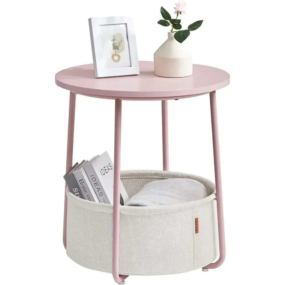 

Modern Nightstand with Fabric Basket