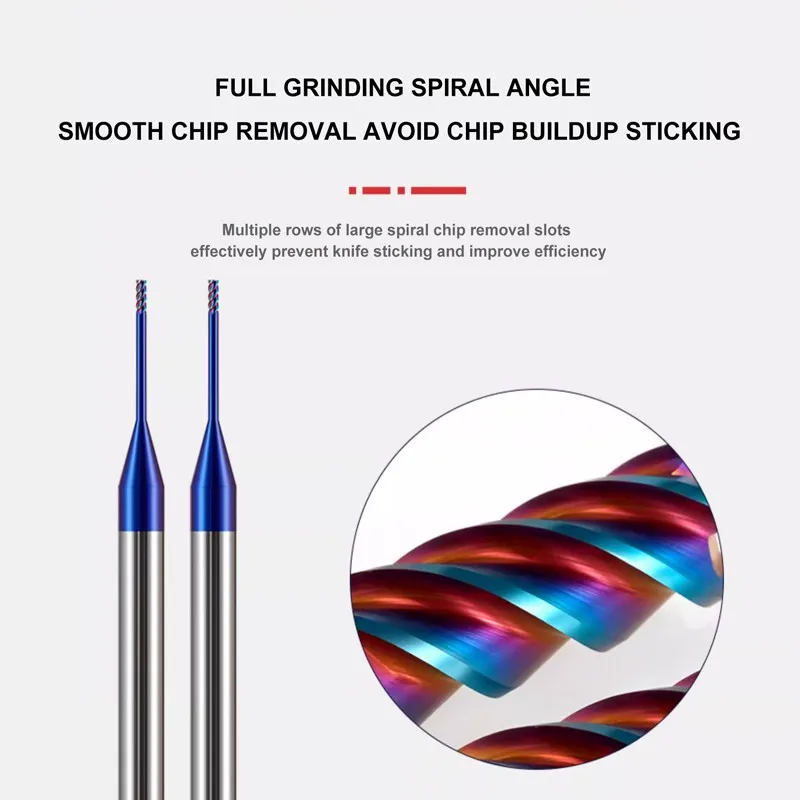 SHAZAM HRC65 4-Flute Tungsten Steel Carbide Nano Coating Deep Groove Flat Endmills CNC Mechanical Machining Cutter Tools