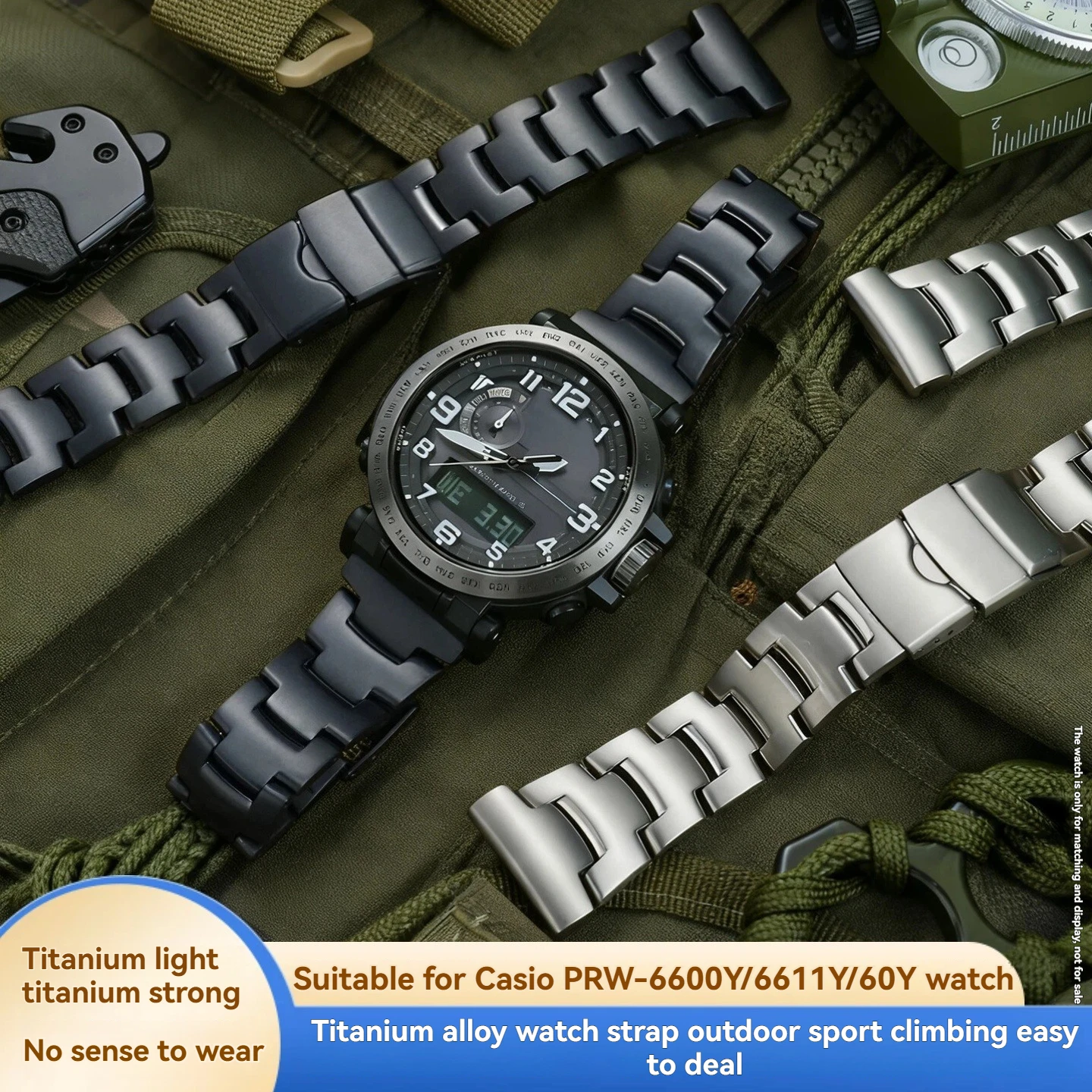 حزام سبائك التيتانيوم لسلسلة تسلق الجبال كاسيو PROTREK PRW-6600Y/6611Y/60Y PRG-600/650Y PRW-60/61/50/70 سوار الساعات