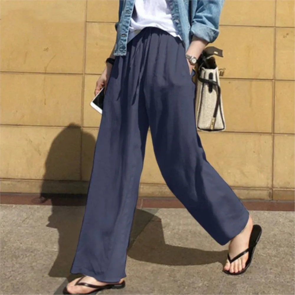 

2024 Autumn Women's Wide Leg Pants Fashion High Waist Street Ladies Pants Solid Color Casual Loose Trousers Pantalones Y2k