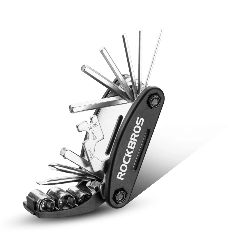 Rockbros 16 em 1 kit de bicicleta de bicicleta multi conjunto de ferramentas de reparo hex falou chave de fenda ferramenta chave de ciclo de montanha conjuntos de ferramentas preto