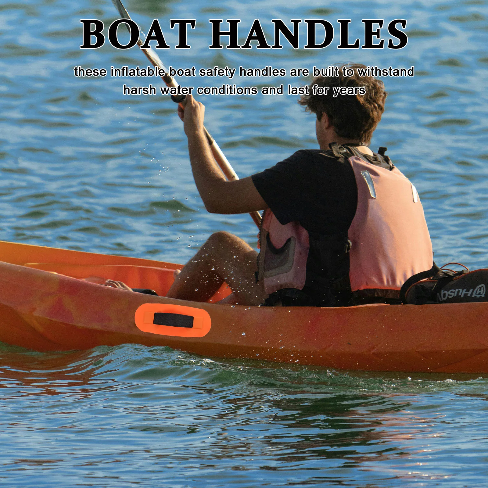 2 قطعة مقبض كاياك استبدال العالمي قارب قابل للنفخ انتزاع مقبض التجديف حمل حزام زورق سحب قبضة الزورق البحرية #2