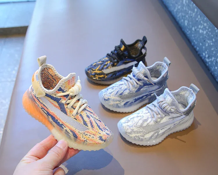 

Children Sneakers 2024 Spring Kids Sports Shoes for Girls Flying Woven Breathable Mesh Shoes for Boys Casual Shoes Baby Sneakers