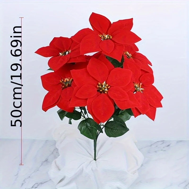 1 Stück 7-köpfiger, verschlüsselter 21-Blätter-Blumenstrauß für Valentinstag, Muttertag, künstliche Weihnachtsblume, Hochzeitsdekoration. – Detail 6