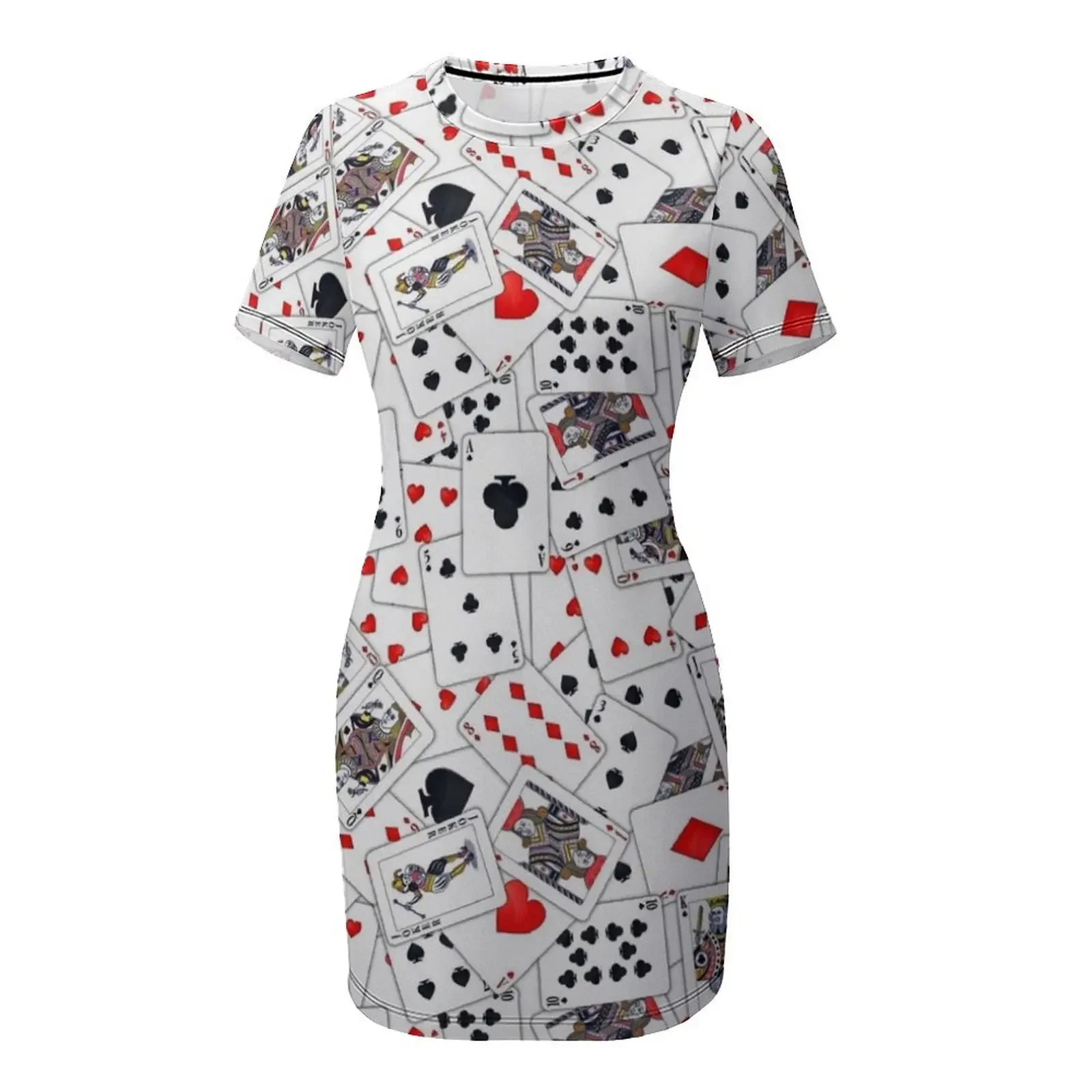 플레잉 카드 반팔 드레스 여성 이브닝 드레스 롱 드레스 우아한 여성 드레스 세일 프롬 드레스 드레스