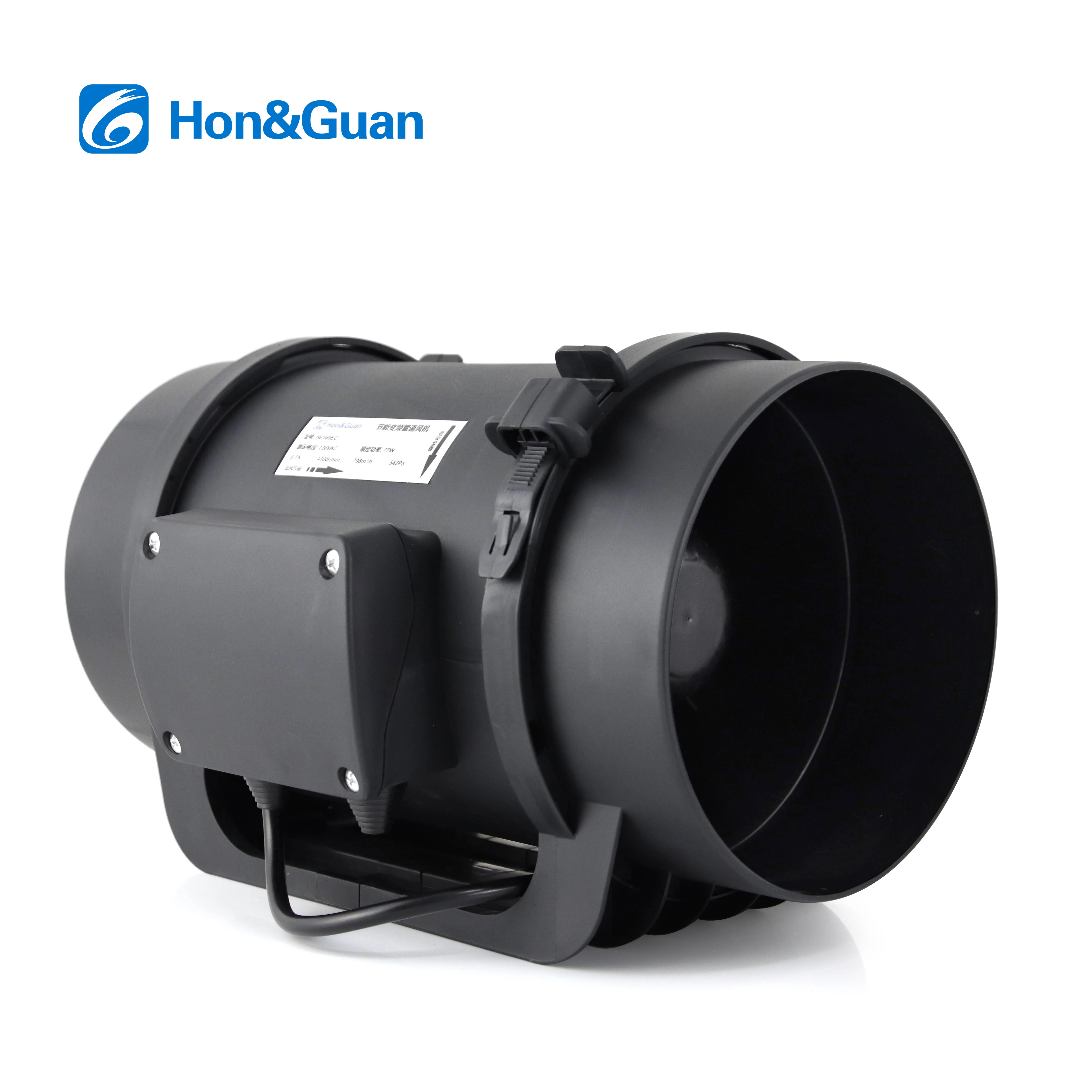 hon&gu an 160mm Control Silent Ec Motor Inline 6 Inch Duct Fan with PP Blade for Home Exhaust Ventilation Hot Sell