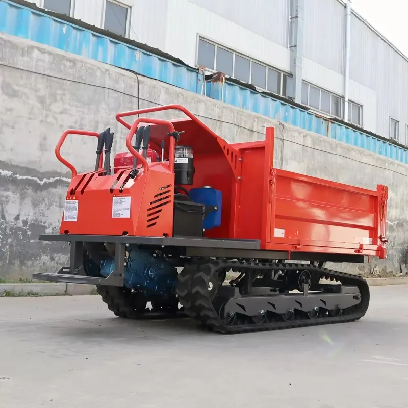 

High Load Moment CE 2 Tons Hydraulic Crawler Drive Type 800kg Load Dumper Mini Tipper Rubber Crawler Mini Dumper Tipper