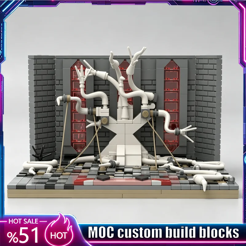 NEW 612PCS MOC Fantasy Dark Magic Tree Dungeon Scene Model DIY Creative Blocks Assembly Puzzle Halloween Collector Display Gift