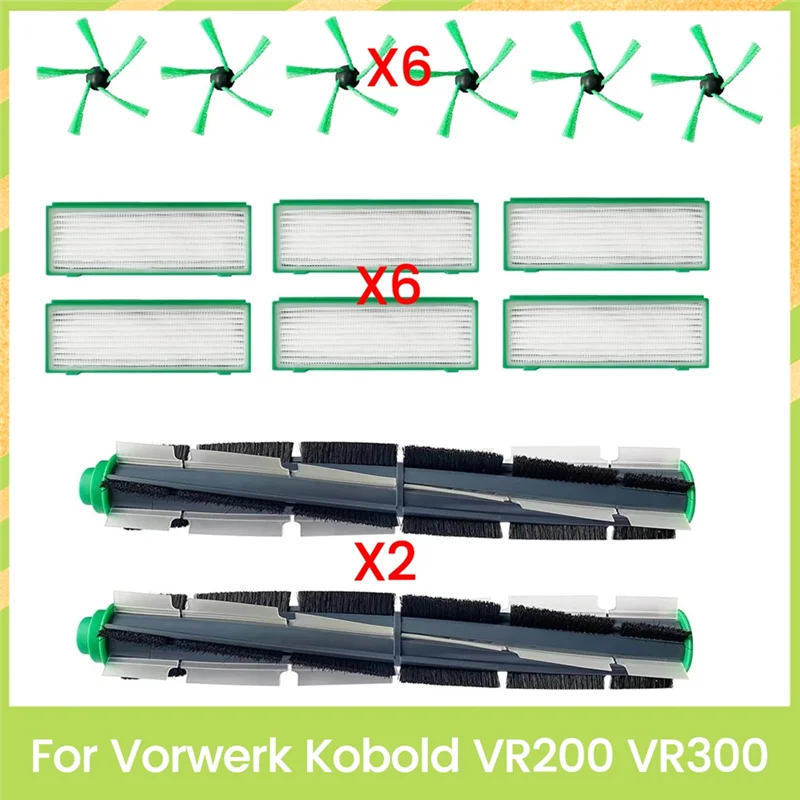

ABBZ-For Vorwerk Kobold VR200 VR300 Repair Replacement Parts Main Brush Side Brush Hepa Filter Efficient Cleaning Accessories