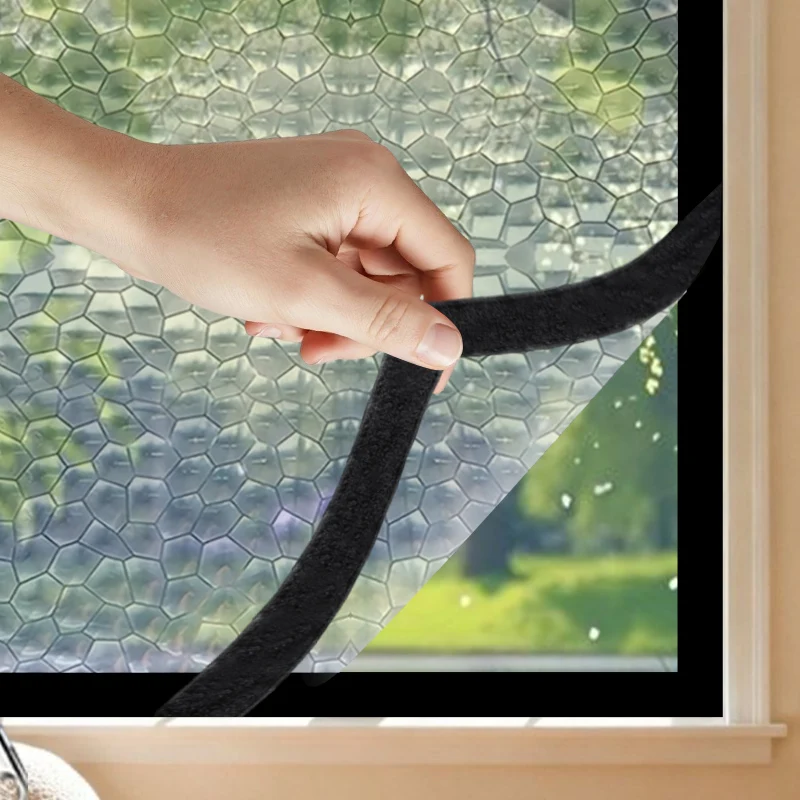 Bedroom Water Cube black zipper style heat-insulating winter windproof curtains and sealed windproof window film curtains