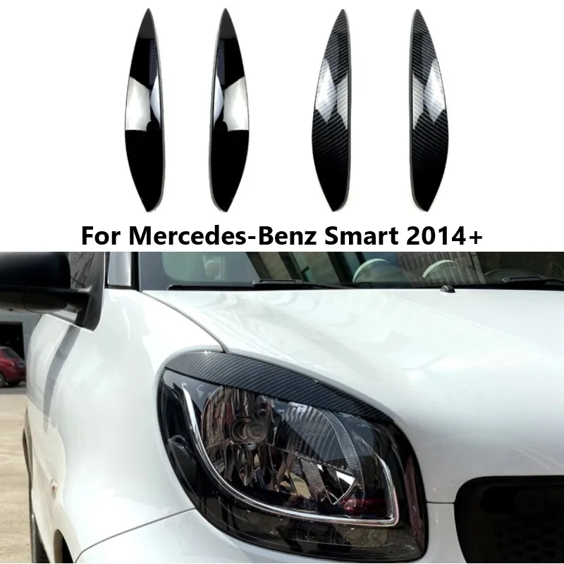 

Car Headlight Eyebrows Trim Cover for Mercedes-Benz Smart 2014+ Front Lamp Eyelids Decoration Auto Body Kits Car Acdessories