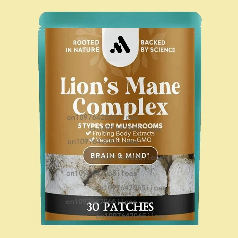 

Прозрачные пластыри Lions Mane Mushroom Память и фокус поддерживает иммунитетную систему и здоровье мозга, 30 пластырей