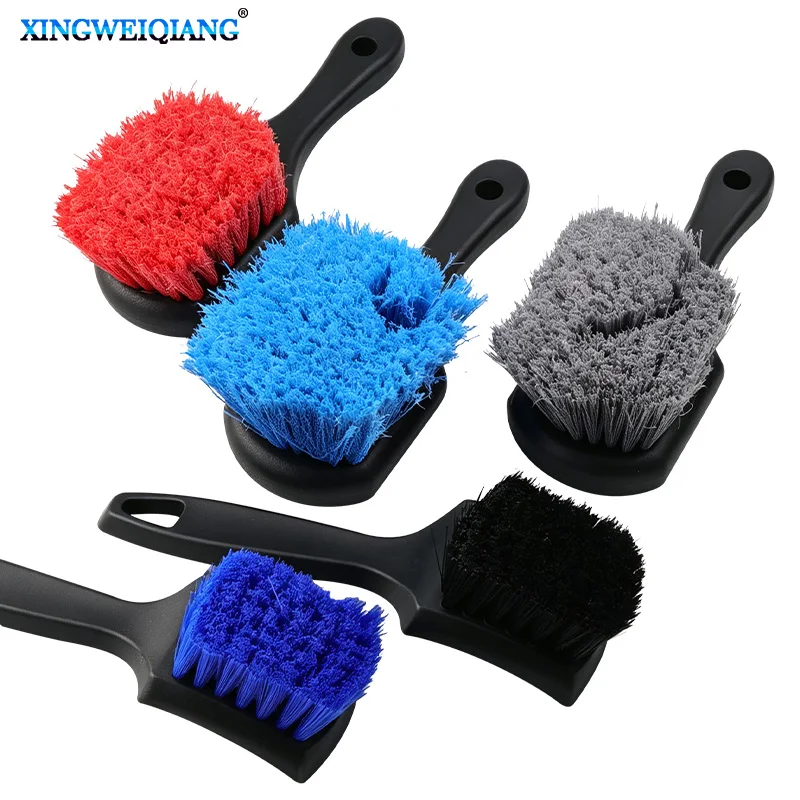 Car Tire Wheel Cleaning Brush Short Handle Stiff Nylon Bristles Auto Detailing Scrub Brush Car Wash Maintenance Tool