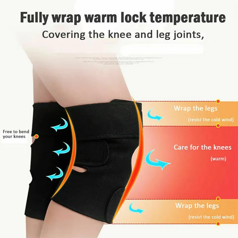 1Pair Tourmaline Self-heating Knee Support Arthritis Relief Kneecap Pain Acupoint Magnetic Therapy Knee Support Strap Men Women