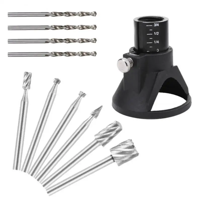 11Pcs Electric Drill Engraver Grinder Rotary Power Tool Accessories With Drill Bits For Dremel Rotary Tool Suitable: Wood