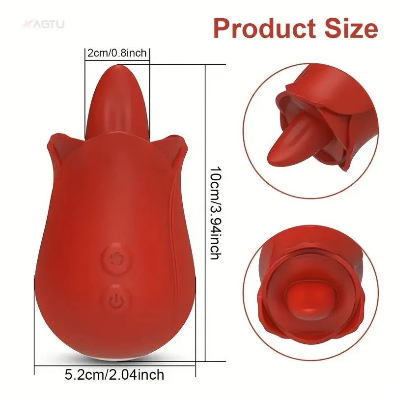 مدلك نسائي بتصميم وردي مع 3 أوضاع و7 خيارات للتردد، هزاز محمول للسيدات صديق للبشرة من السيليكون