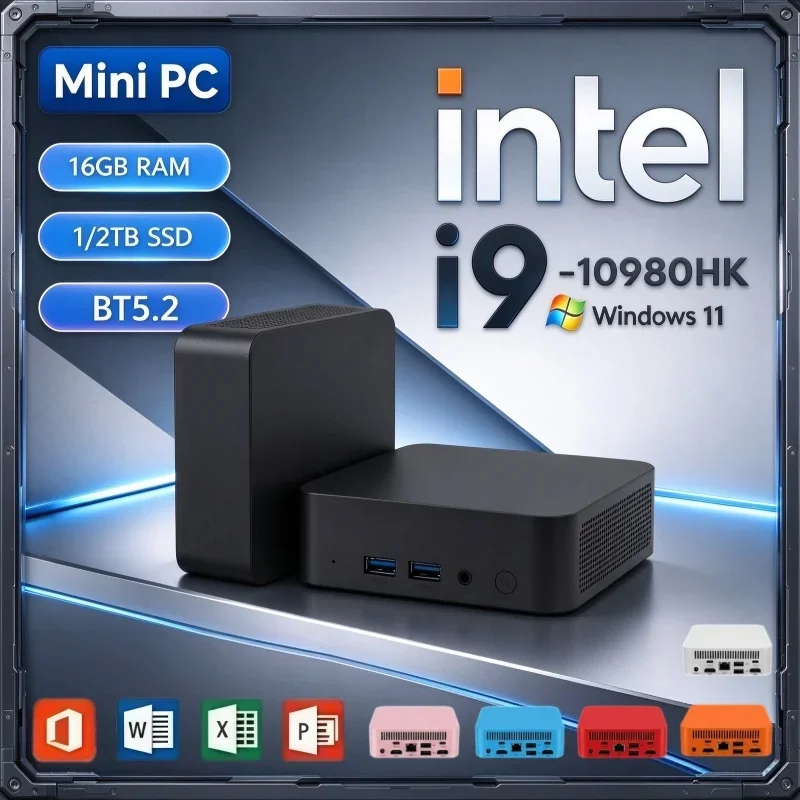 2026 New Arrival Mini PC Intel Core I9 10980HK Windows 11 16GB RAM 2TB SSD BT5.2 WIFI6 Home Office Study Computer