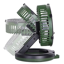 ポータブル電池式充電式扇風機 折りたたみ式キャンプファン LEDナイトライト USB小型卓上扇風機 テント旅行用