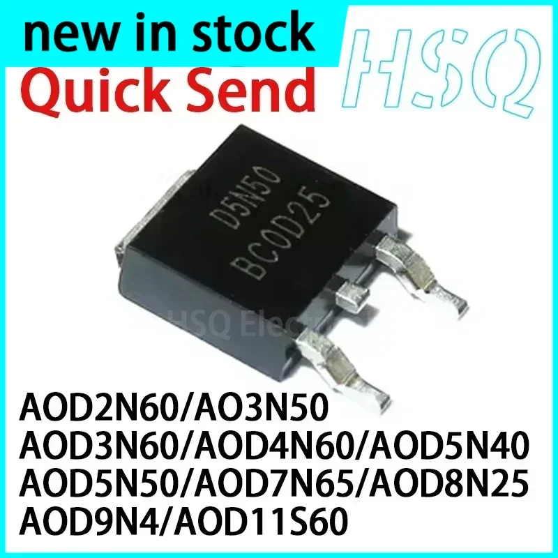 1PCS AOD2N60 3N50 3N60 4N60 5N40 5N50 7N65 8N25 9N40 11S60 TO-252 MOSFET de canal N NUEVO