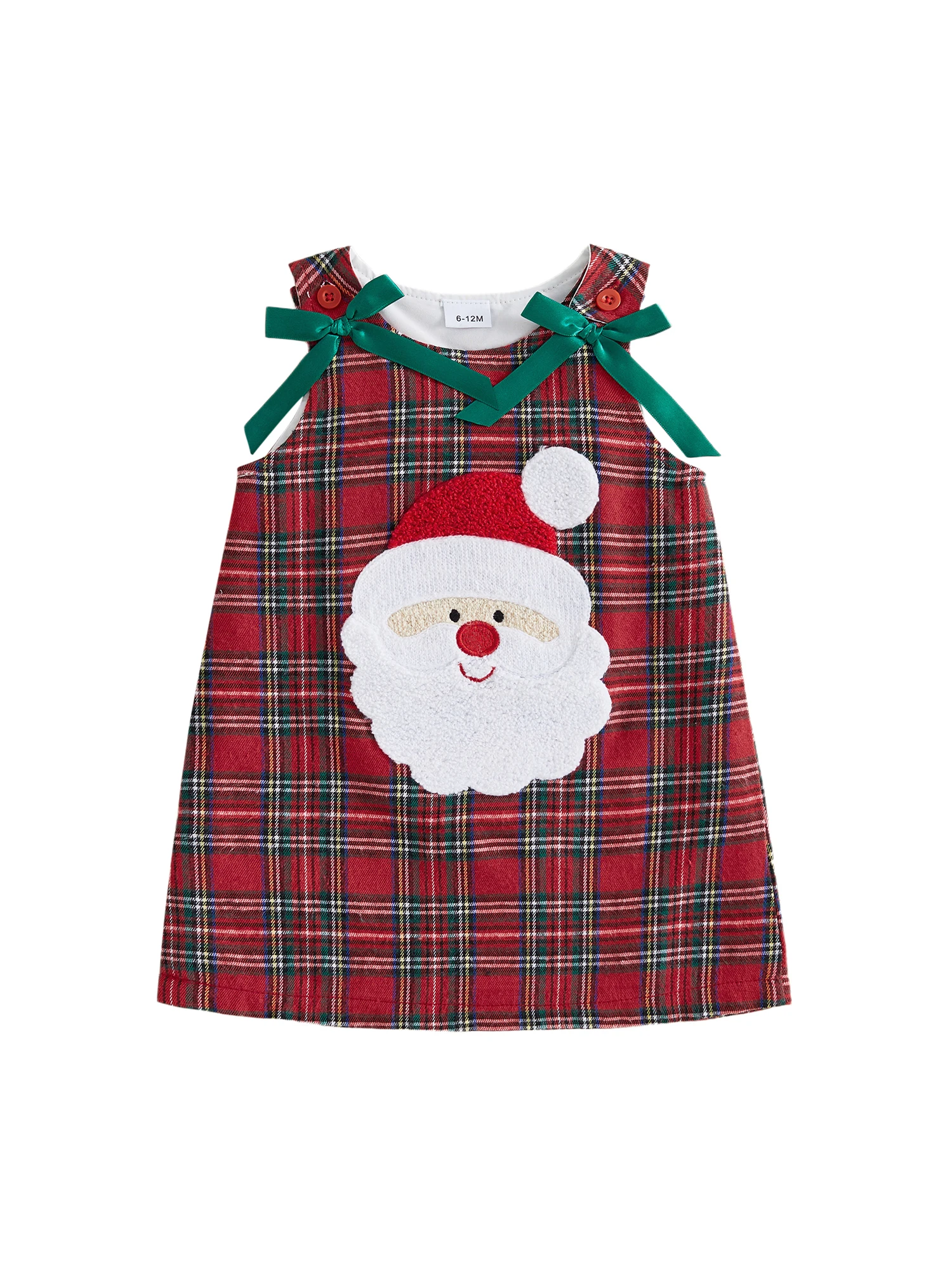 Sleeveless Plaid Baby Christmas Dress Santa Dress Toddler Baby Christmas Top Rated Toddler Baby Girl