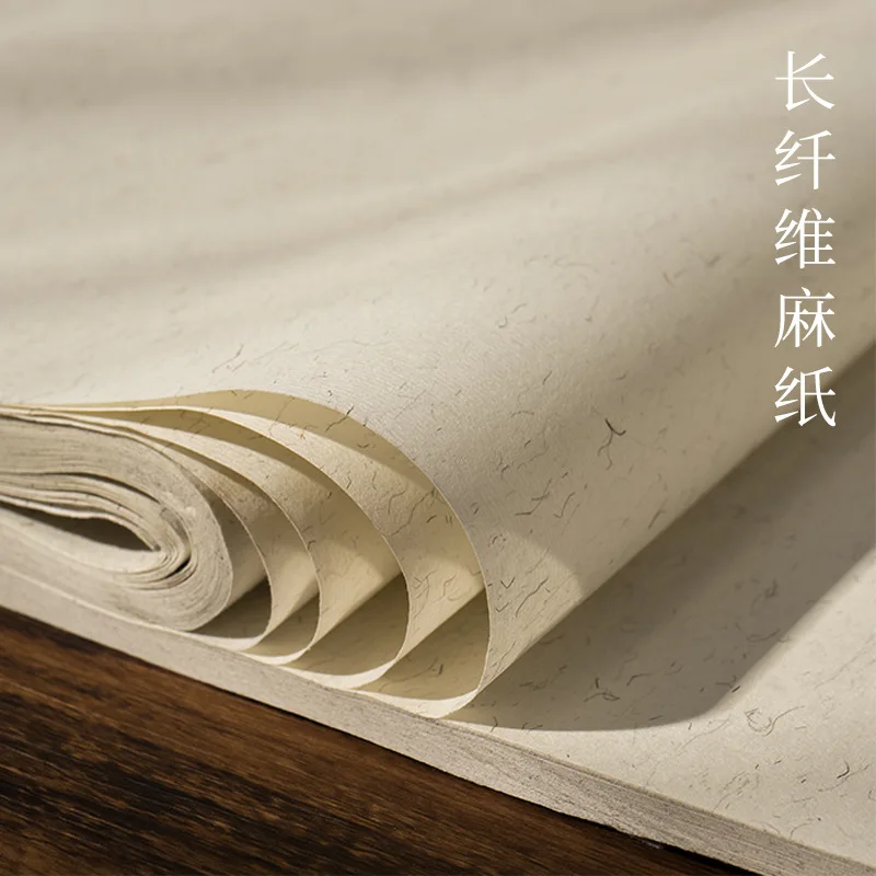 50 sheets Raw Rice Paper Hemp Texture Half Ripe Xuan Paper For Traditional Chinese Painting Calligraphy Writting Art Supplies