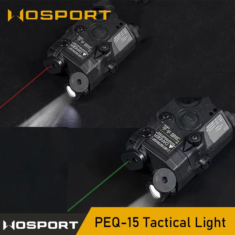 

Tactical Weapon Recon Light, Red Green Laser, Infrared Fill Light, Aiming Indicator Fits 20mm Rail Rail, PEQ-15