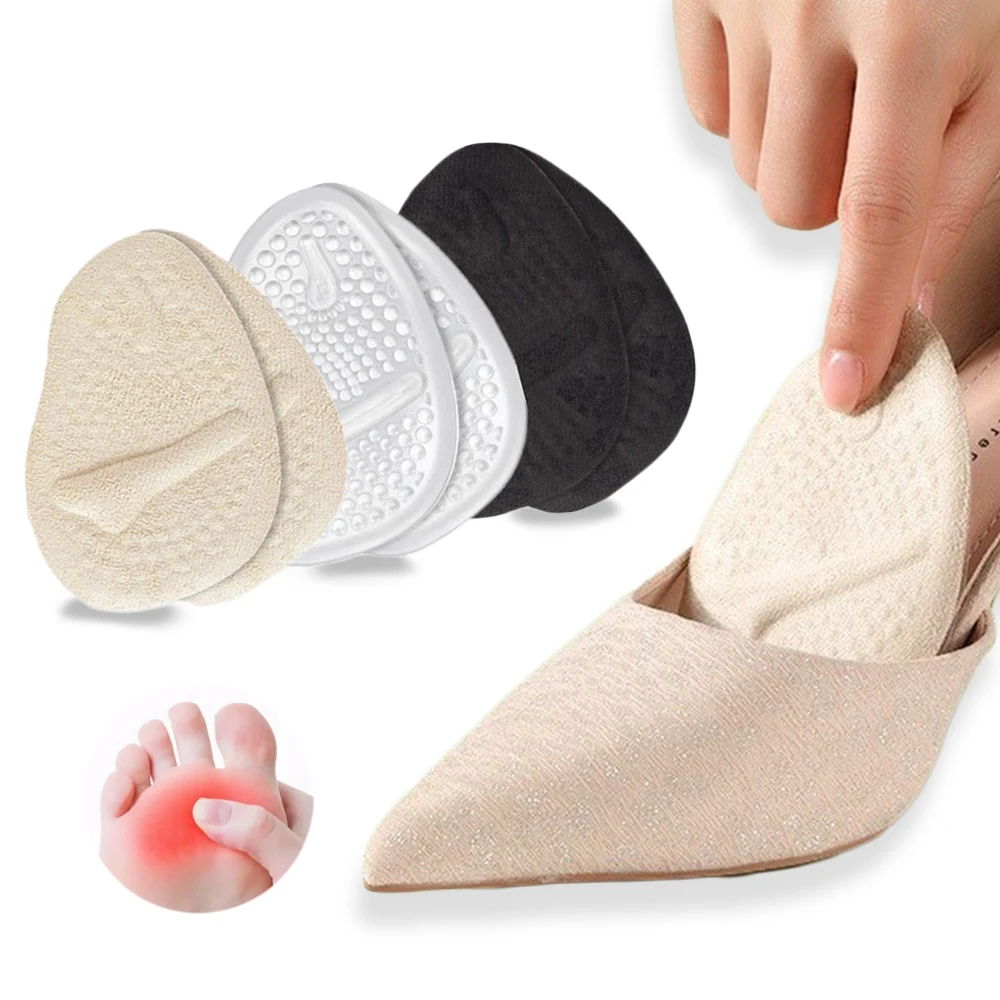 

2Pairs Silicone Metatarsal Foot Pads Non-slip Self-Adhesive Gel Forefoot Pad Sandals High Heels Women Pain Relief Shoes Inserts