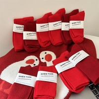 2 Pairs Red Couple Socks Men Women 2025 New Year Cotton Socks Festival Meaning Happiness Lucky Couple Sock Gift Socks Casual