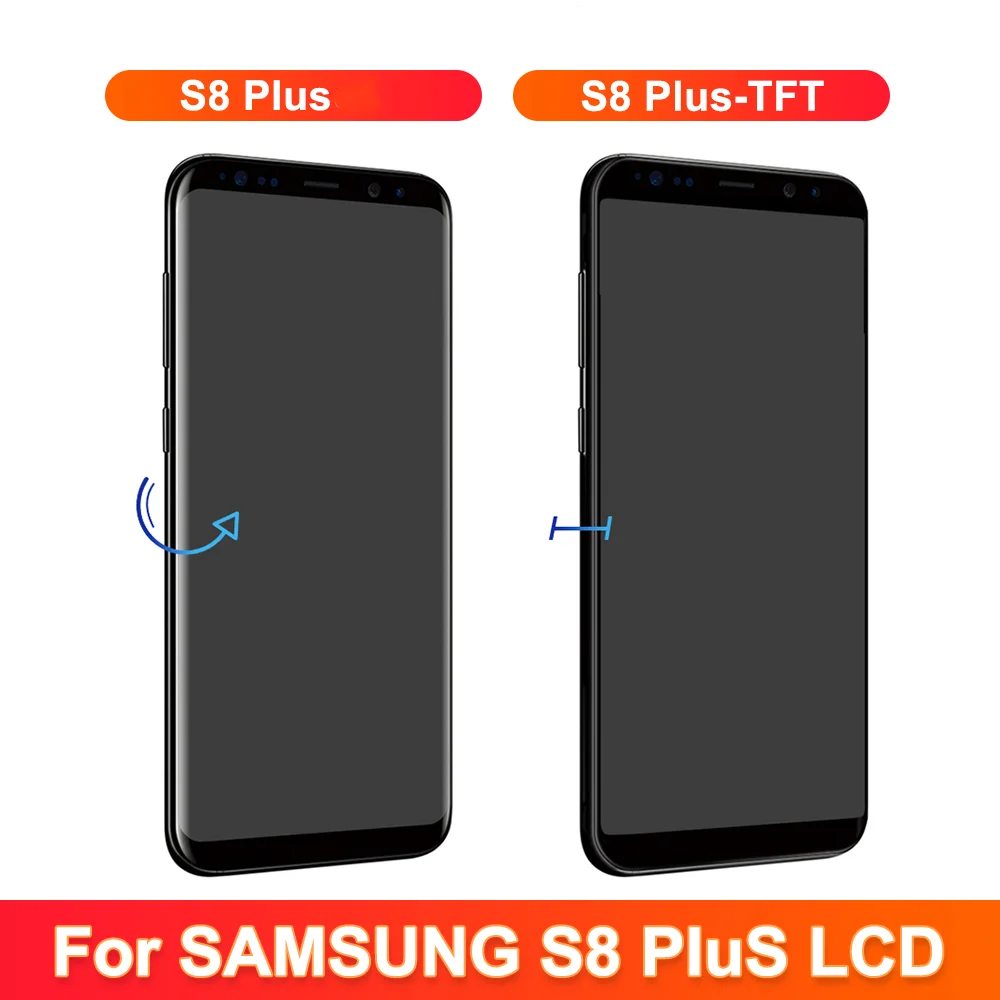 100% Tested S8+ For Samsung Galaxy S8 plus LCD Display Touch panel Digitizer G955 G955F G955FD G955F Screen With Frame Replace