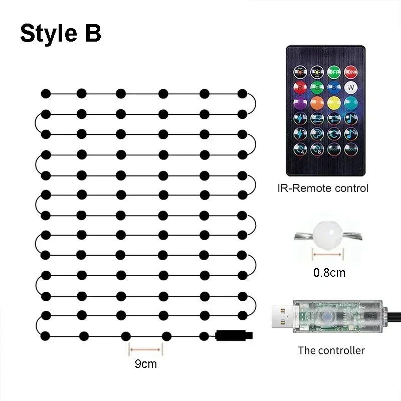 RBGIC 스트링 DIY 스트링 조명 앱 제어, 블루투스 연결 조명, 새해 크리스마스 휴일 방 장식