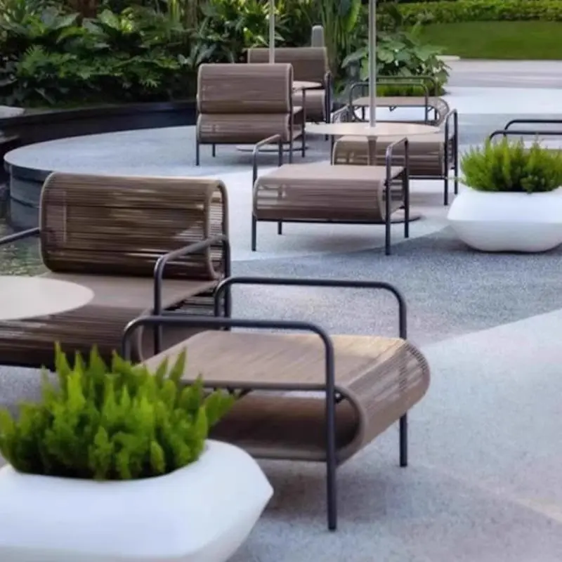 simple rattan, sofa modern design leisure tables and chairs, villa courtyard open-air balcony, waterproof and sun protection