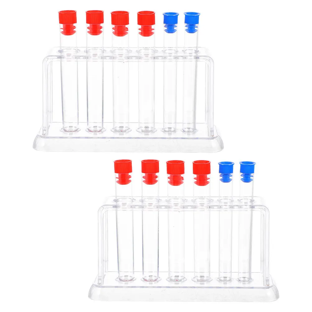 

2Sets Clear Test Tube Rack Plastic Durable Stable Stand for Classroom Lab Scientific Experiments Candy Storage