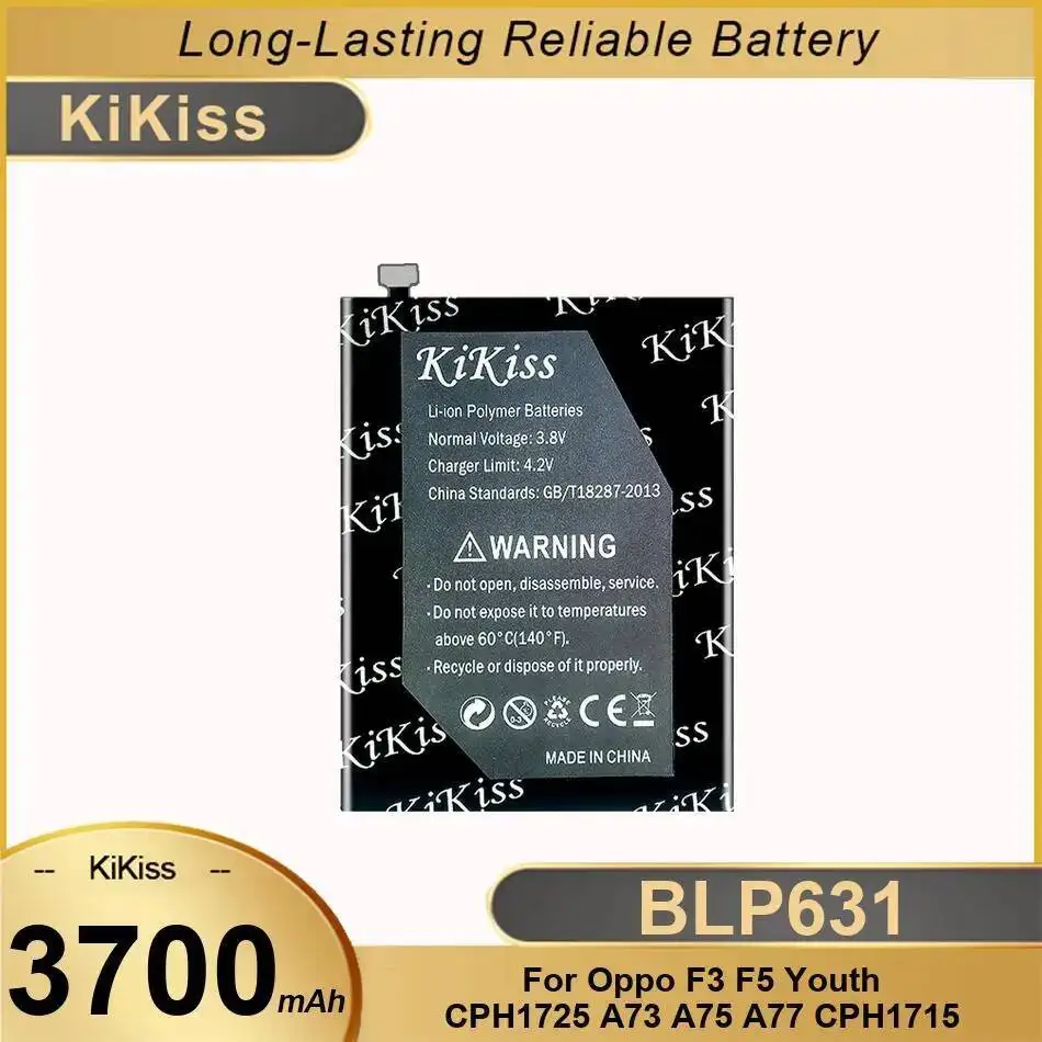 

Для Oppo F3 F5 Youth CPH1725 A73 A75 A77 CPH1715 3700 мАч аккумулятор мобильного телефона BLP631, надежная мощность, высокая емкость