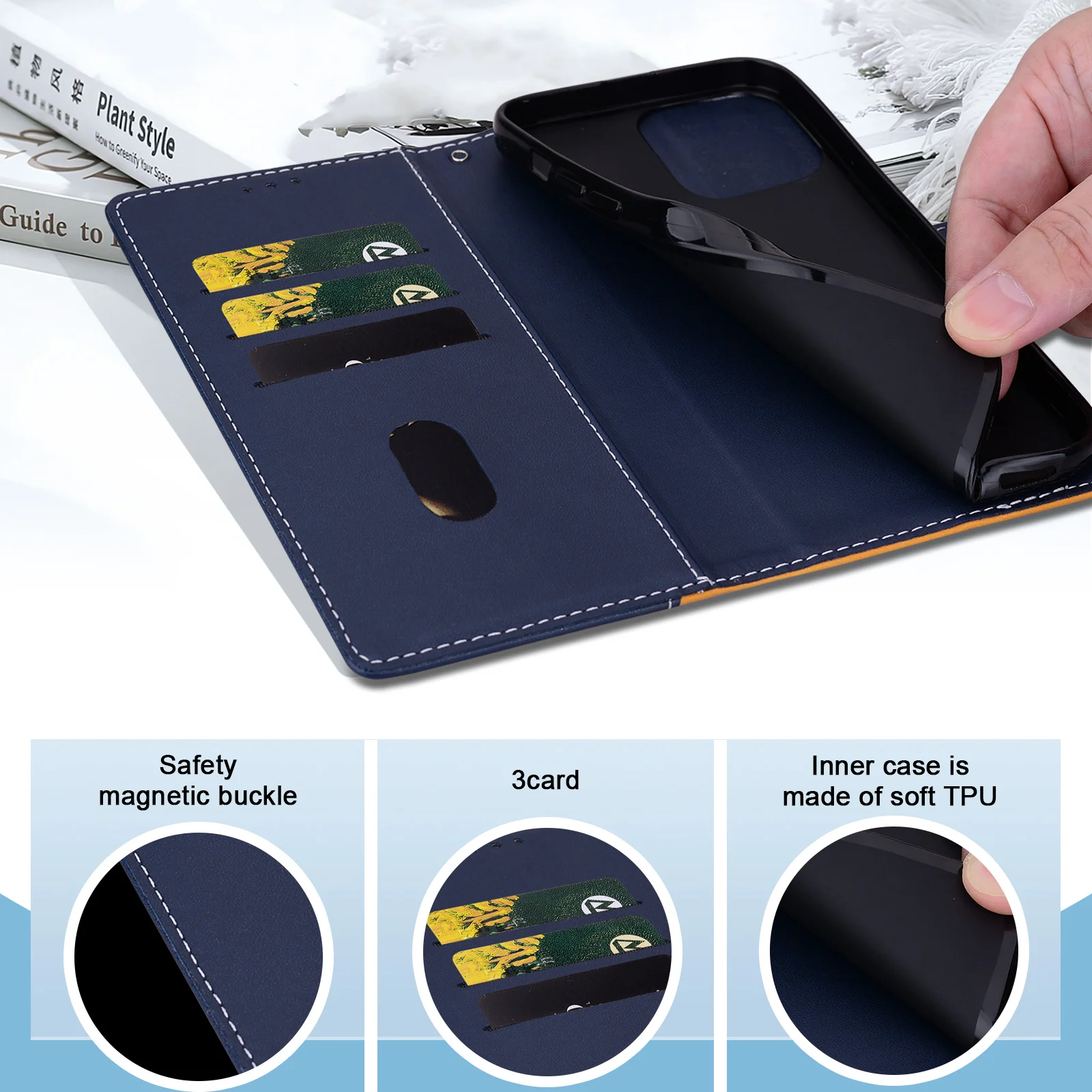 Magnetic Flip Leather Wallet Case For Motorola Moto G04 G04S G05 G15 G10 G20 G30 G13 G14 G22 G23 G31 G32 G34 G35 G24 Power view 6