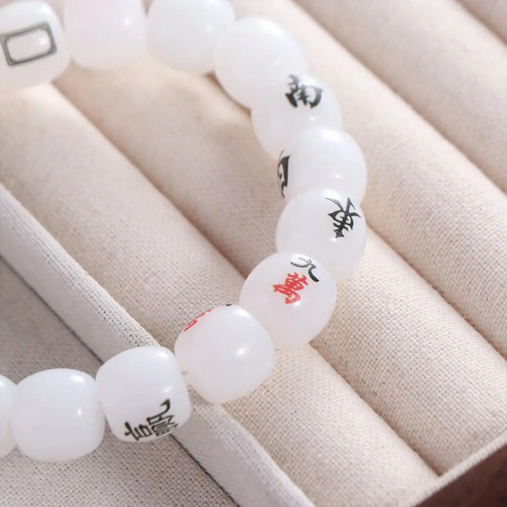 

Sweet Elastic Chinese Mahjong Bracelet Handmade Hand Rope Acrylic Bead Hand Ring Jewelry Accessories Lucky Decoration
