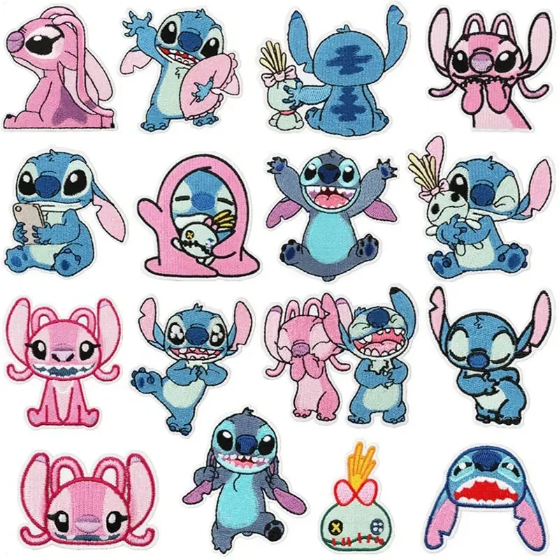 

Stitch Disney Anime Cartoon Embroidery iron on patches Sticker Star Baby Angel Alien Dog Patch Little Monster Label Cloth