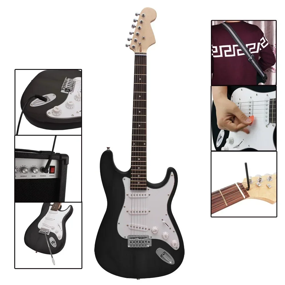 Multiple Colors Electric Guitar 39 Inch 6 String 21 Frets Basswood Body Electric Guitar Guitarra with Speaker Guitar Accessories