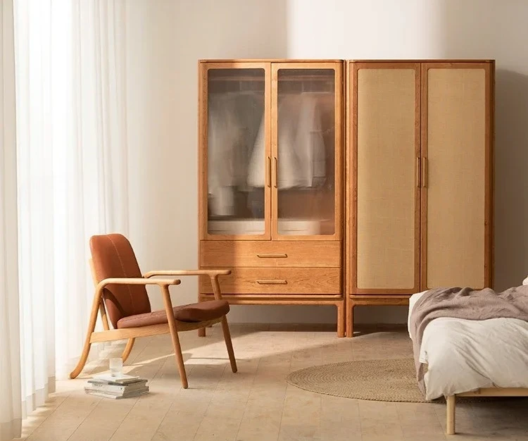 home solid wood assembly large wardrobe home bedroom simple wardrobe clothes storage cabinet