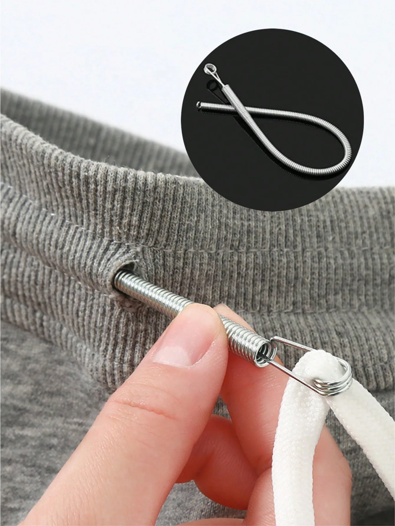 

1pc Spring-Loaded Flexible Drawstring Replacement Tool | 2-In-1 Elastic Band Inserter For Pants
