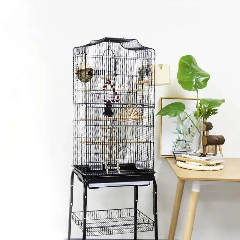 

Pet Budgie Bird Cage Feeder Parrot Hamster Perches Bird Cage Parakeet Carrying Nest Casas Y Habitats Decorative Home Cages