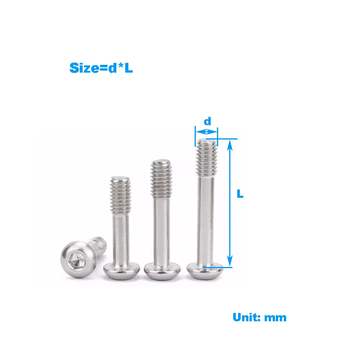 

304 Stainless Steel Pan Head Hexagonal Locking Screw / Round Head Non Release Bolt Half Tooth M3M4M5M6M8