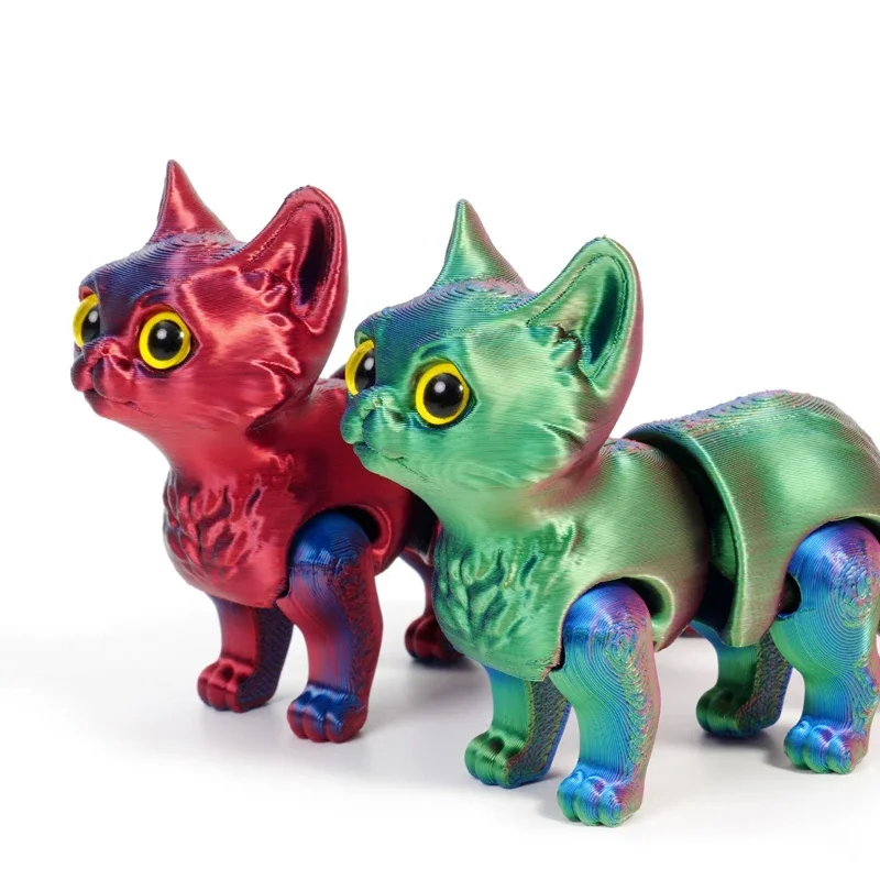 ثلاثية الأبعاد مطبوعة لطيف القطط المنقولة المشتركة ألعاب متململة الإجهاد الإغاثة الضغط سطح المكتب زخرفة طفل الشكل لعبة للكبار الاطفال هدية #2