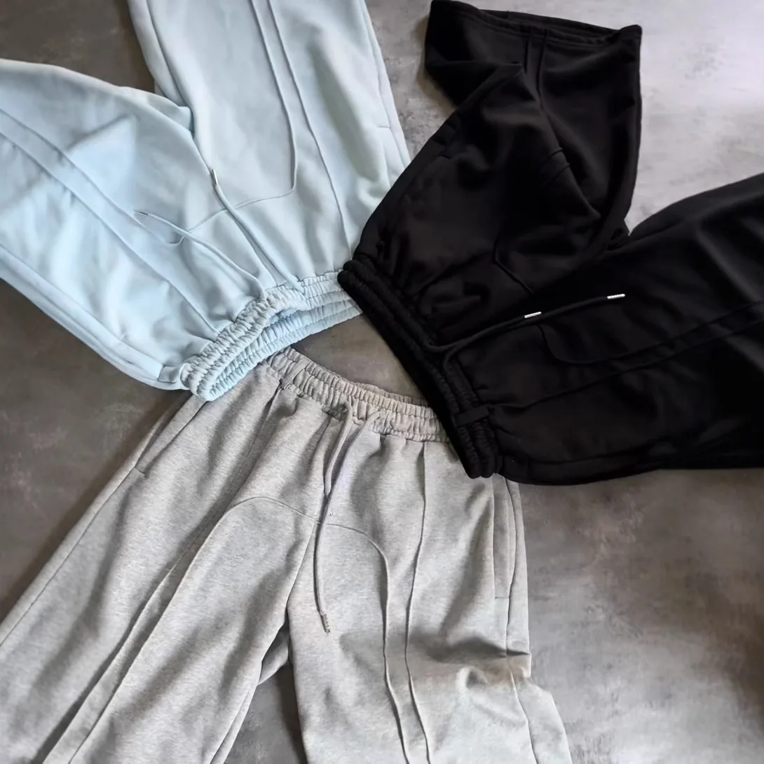 Men's Shorts Stretch rope tying wardrobe shorts Street fashion hip-hop loose straight casual shorts men