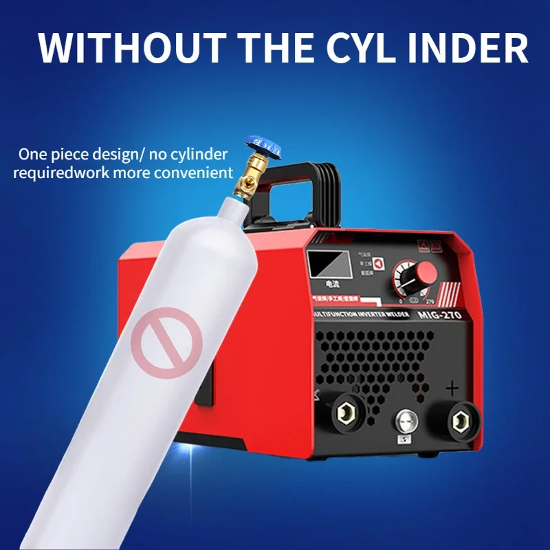 220V MIG Welding Machine 0.5-5mm Mini Semi-automatic Welding Machine Gas Free Flux Core Wire Inverter 1KG Capacity MIG Welder