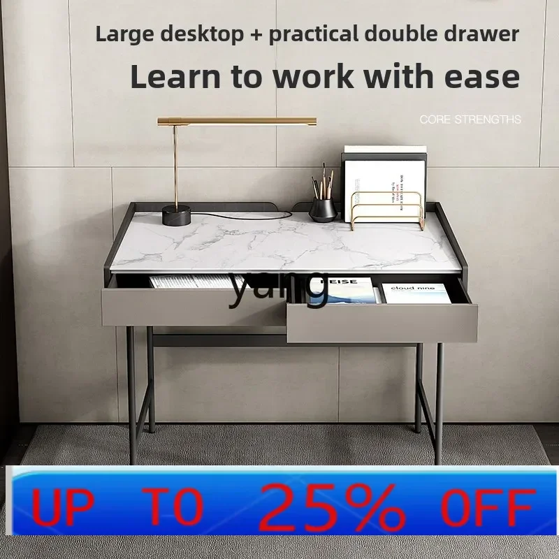 

LH rock slab light luxury desk writing table bedroom home study table modern simplicity