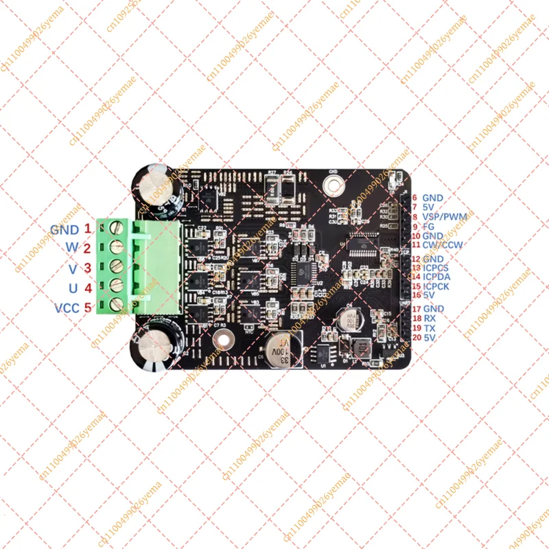 DC 6-80V 1600W BLDC 3-Phase Brushless Motor Controller, PWM High Power Sensorless Driver Board